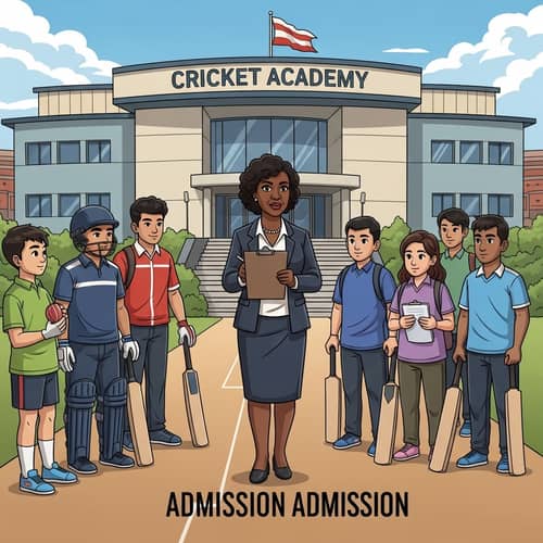 Diverse Scene at Cricket Academy | Admission Day Excitement