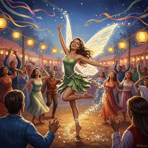 Enchanting Magical Fairy Oil Painting with Diverse Skin Tone