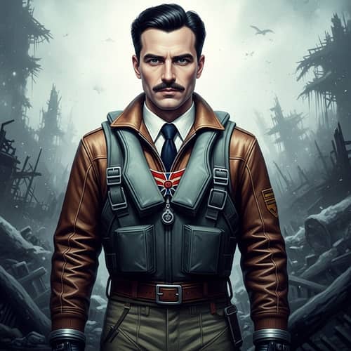 German Pilot in Vivid 2000s Attire - Intriguing Artistic Imagery