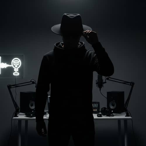 Enigmatic Content Creator in Black | Mystery & Seduction