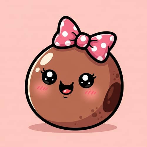 Charming Brown Bean with Pink Bow Illustration