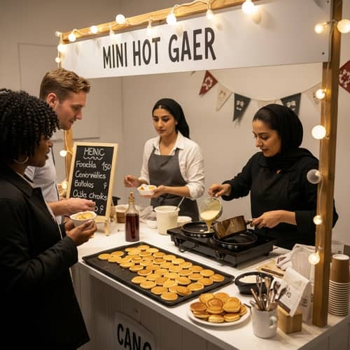 Charming Food Entrepreneurial Setup with Mini Hot Cakes