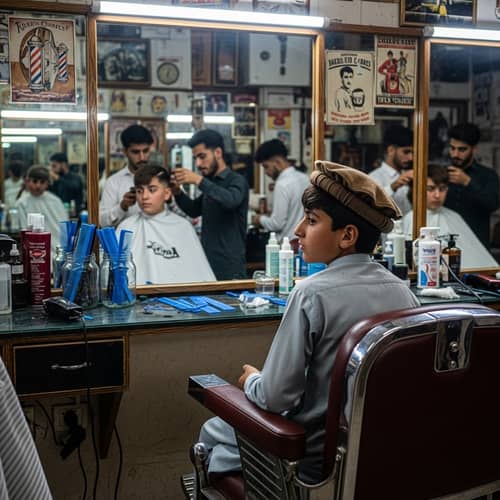 Pashtoon Boy Patience in Barber Shop | Friends Haircuts