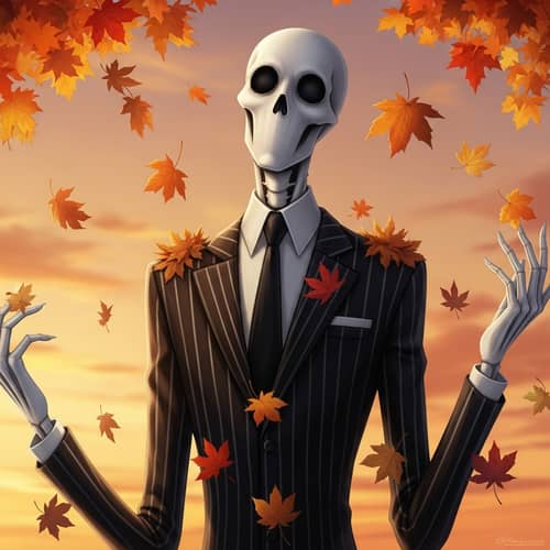 Jack Skellington Enjoying Tranquil Autumn Day