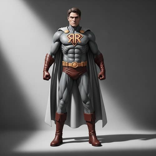 Resilient and Regenerating Superhero 'RR' Emblem - Guardian of Justice
