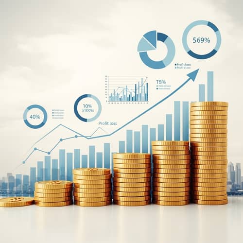 Optimistic Financial Success: Growth and Profit Visualization