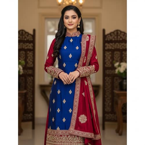 Elegant South Asian Girl in Traditional Salwar Suit