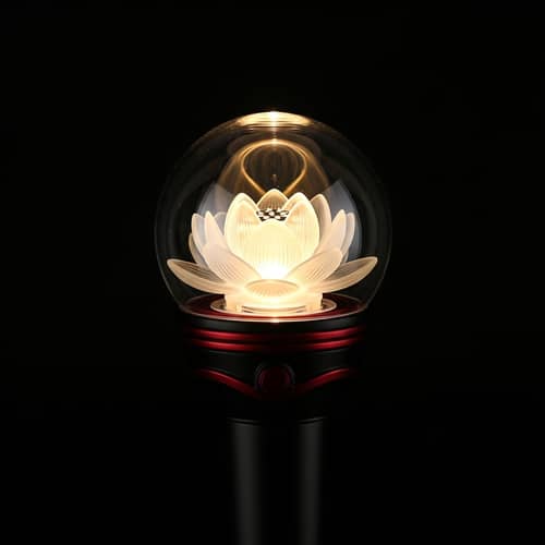 Kpop-Inspired Lightstick with Glowing Lotus Flower