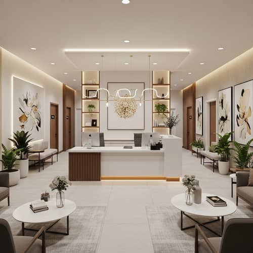 Elegant 3D Clinic Reception Decor