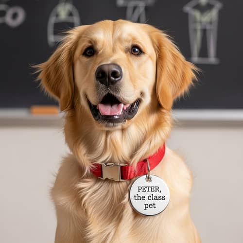 Peter the Class Pet: Dog with Red Collar