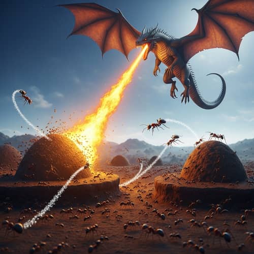 Majestic Dragon Incinerates Planet of Ants | Fantasy Scene