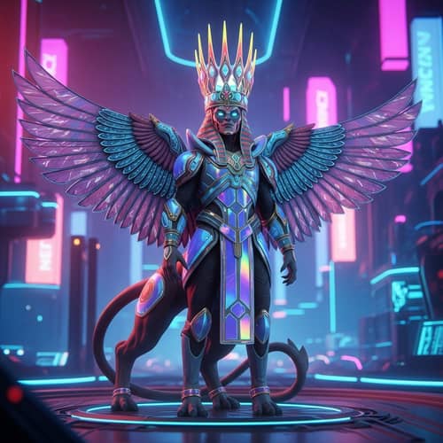 SpinixKing88 - Vibrant & Futuristic King Figure in Advanced Environment