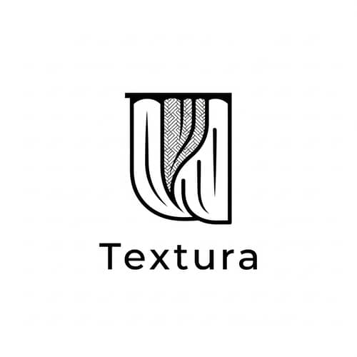 Modern Black and White Minimalist Curtain & Textile Logo Design