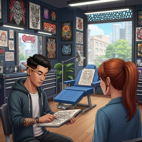 Modern Tattoo Shop Inspired by Popular Life Simulation Game