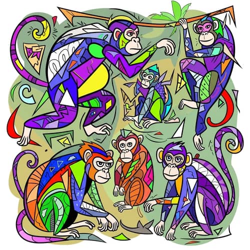 Abstract Monkeys | Unique Representation with Exaggerated Traits