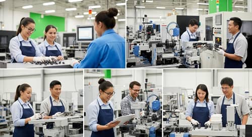 Modern Smart Factory: Humans and Robots in Harmony | Eco-Friendly Workplace
