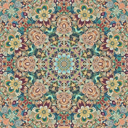 Intricately Designed Mandala with Imaginative Florals