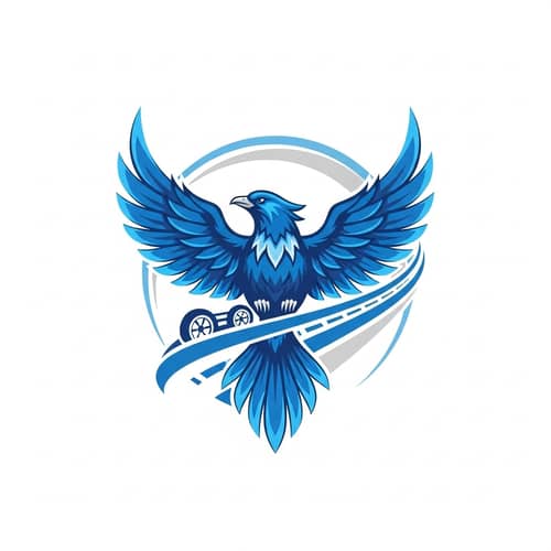 Majestic Blue Firebird Logo for Transportation Company