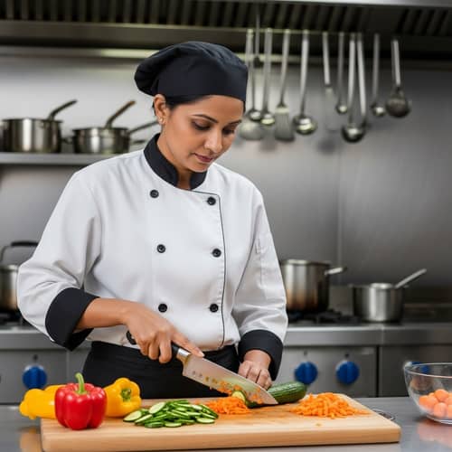 Expert Chef Skillfully Chopping Fresh Vegetables