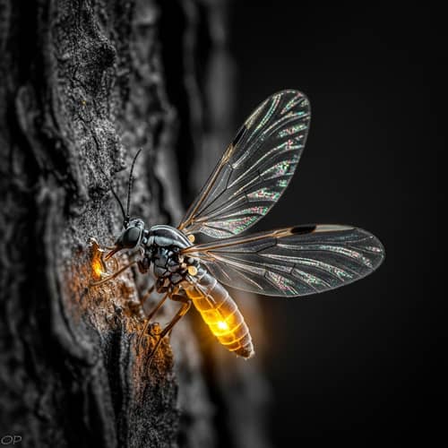 Iridescent Insect: Enchanting Sap Feeder with Translucent Wings