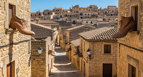 Old Town Labyrinth: Lorca-Inspired Stone Houses & Giant Vintage Shoes