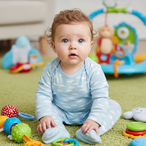 Charming Baby in Blue Onesie | Cute Baby Toys