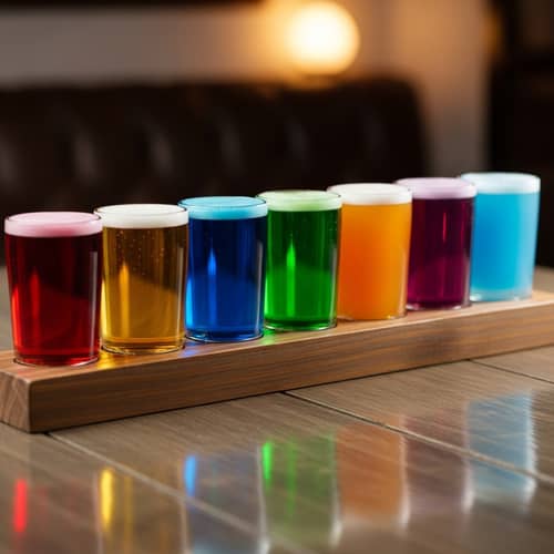 Colorful Short Beer Glasses | Vibrant Beer Glass Array
