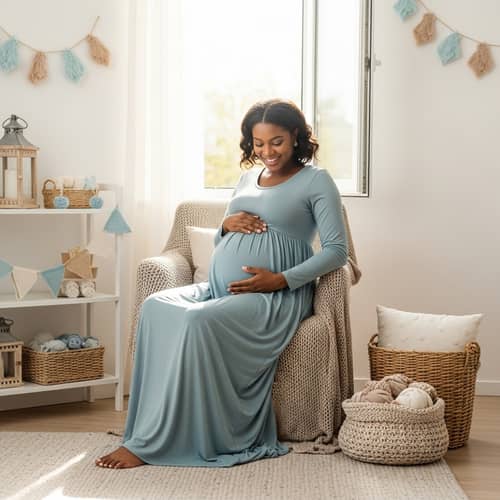 Radiant African American Woman Expecting Twins | Maternity Glow