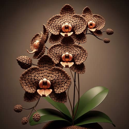 Coffee Bean Orchid Sculpture | Unique Floral Art
