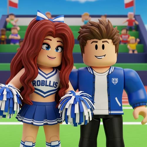 Cute Roblox Cheerleader Girl & Boyfriend: Endearing Pose