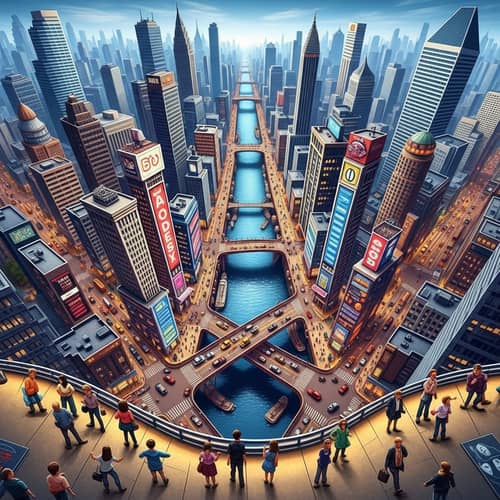 Vibrant Abstract Cityscape Art & Architecture