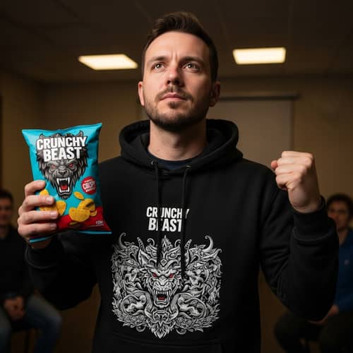 Overcome Gambling Addiction: Determined Man in MRBeast Hoodie