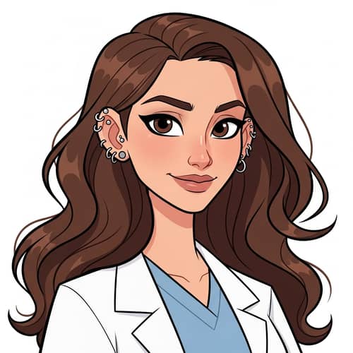 Palestinian Female Doctor with Striking Face and Ear Piercings
