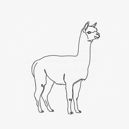 Minimalist Alpaca Silhouette Graphic Illustration