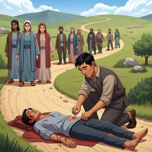 Parable of the Good Samaritan Digital Illustration