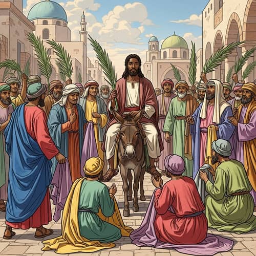 Palm Sunday Art: Black Jesus on Donkey