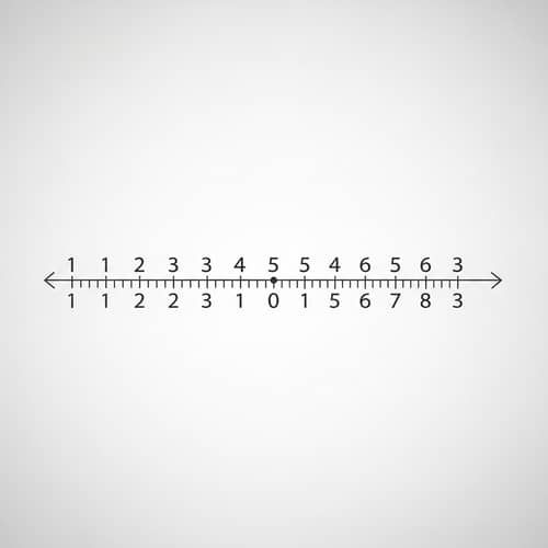 Numerical Line with Positive Numbers and Zero
