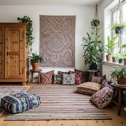 Boho-Chic Style Living Room Decor Ideas | Colorful & Cozy Design