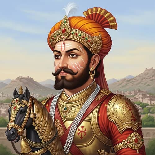 Indian King Portrait: Tale of Valor and Royal Splendor