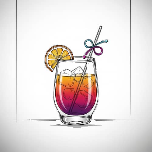 Refreshing Cocktail Business Logo Sketch