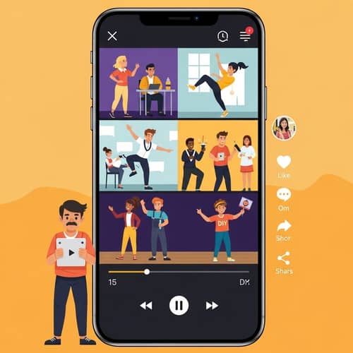 Energetic Short Videos App | Diverse Group Activities