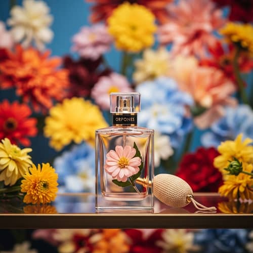 Delicate Flower Perfume Bottle Still Life | Orphism Style
