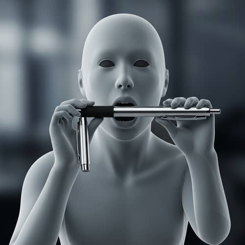 Surreal Ghost Eating Pen | Funny Spectral Figure in Action
