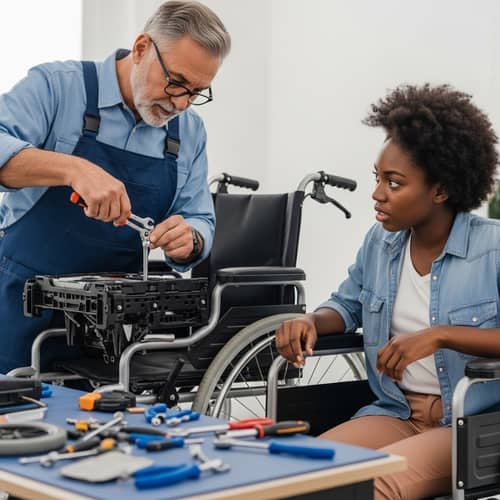 Wheelchair Maintenance Tutorial: Skilled Technician & Curious Learner