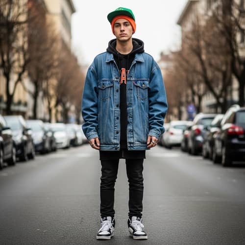 Italian Young Man Embracing Hip-Hop Culture in Milan