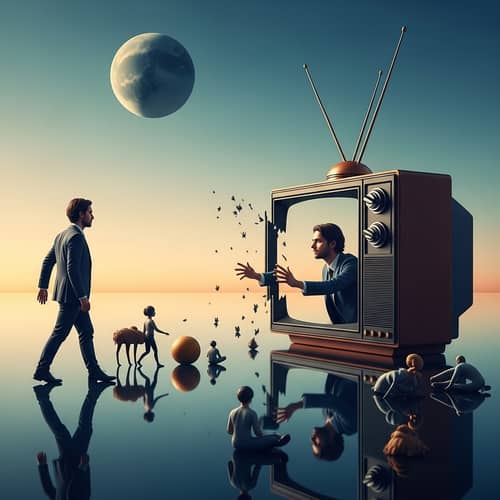 Surreal Scene: Humans Engage with TV Worlds