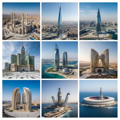 Iconic Saudi Arabian Architectural Wonders - Aerial Photography Series