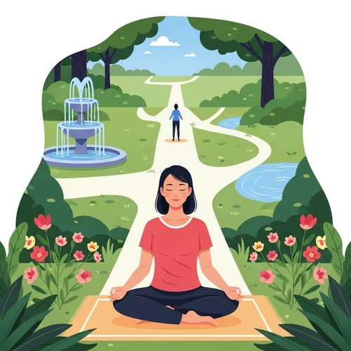 Overcoming Decision Fatigue Through Mindfulness | Tranquil Garden Scene