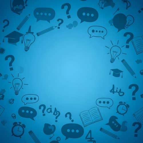 Educational Themed Blue Quizzing Symbols Background