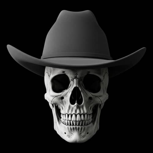Calavera Skull with Hat - Time-Weathered Beauty